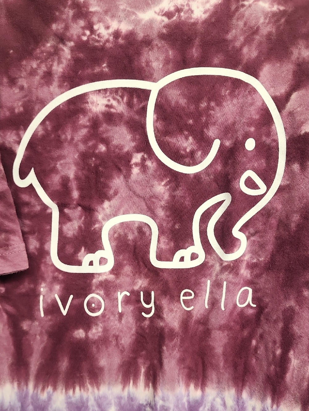 ivory ella Tie-Dye Pocket Tee in Burgundy & Lavender #SaveTheElephants Size S - Picture 5 of 6